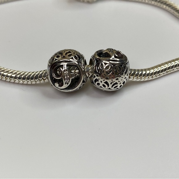 Sterling Silver Vintage Letter F Charm - Picture 3 of 8